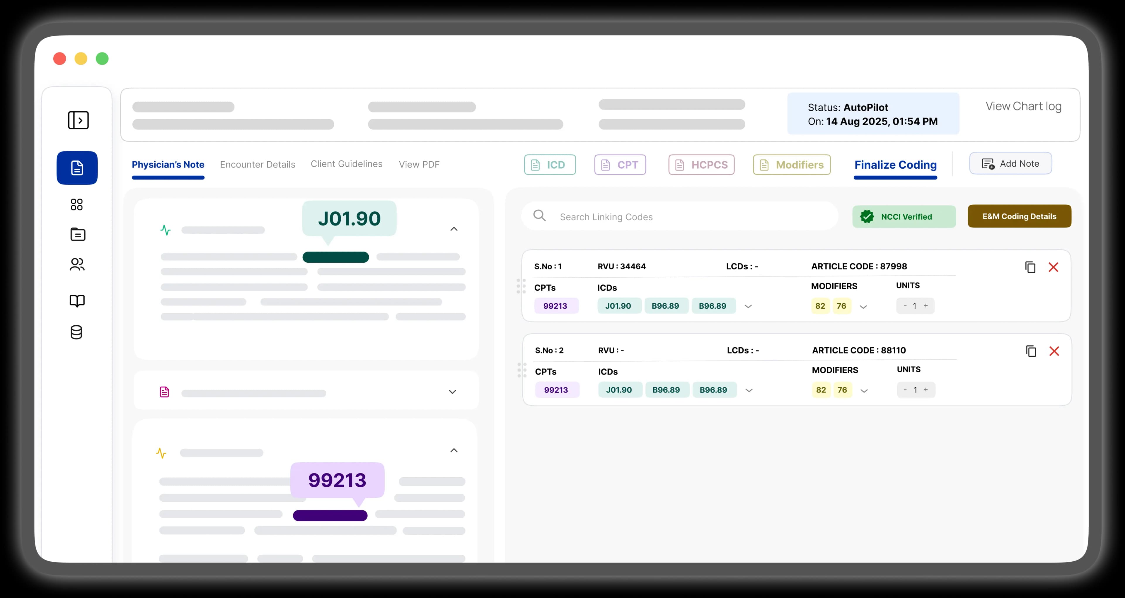 Medicodio application interface