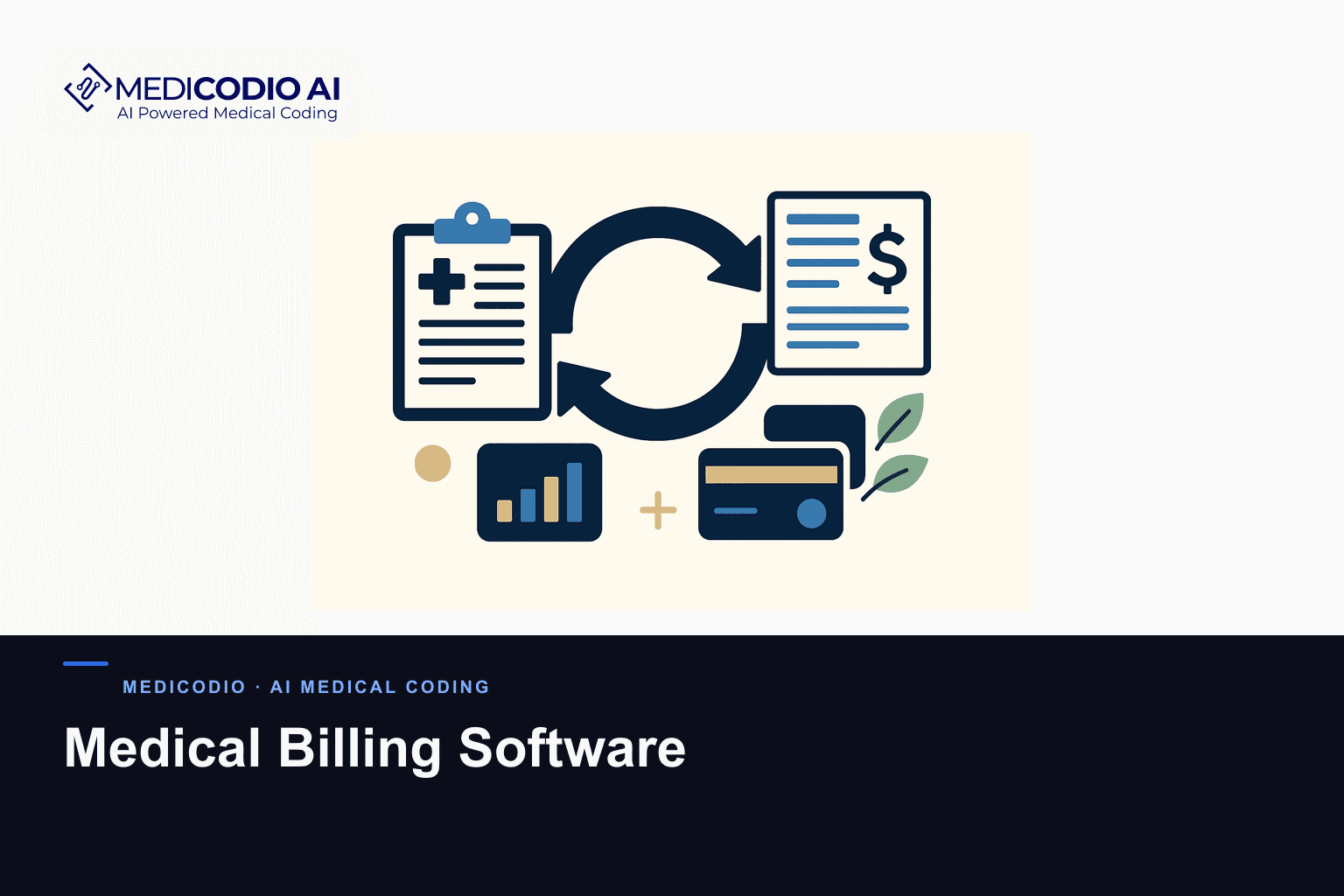 Flat MediCodio illustration representing Medical Billing Software for AI medical coding