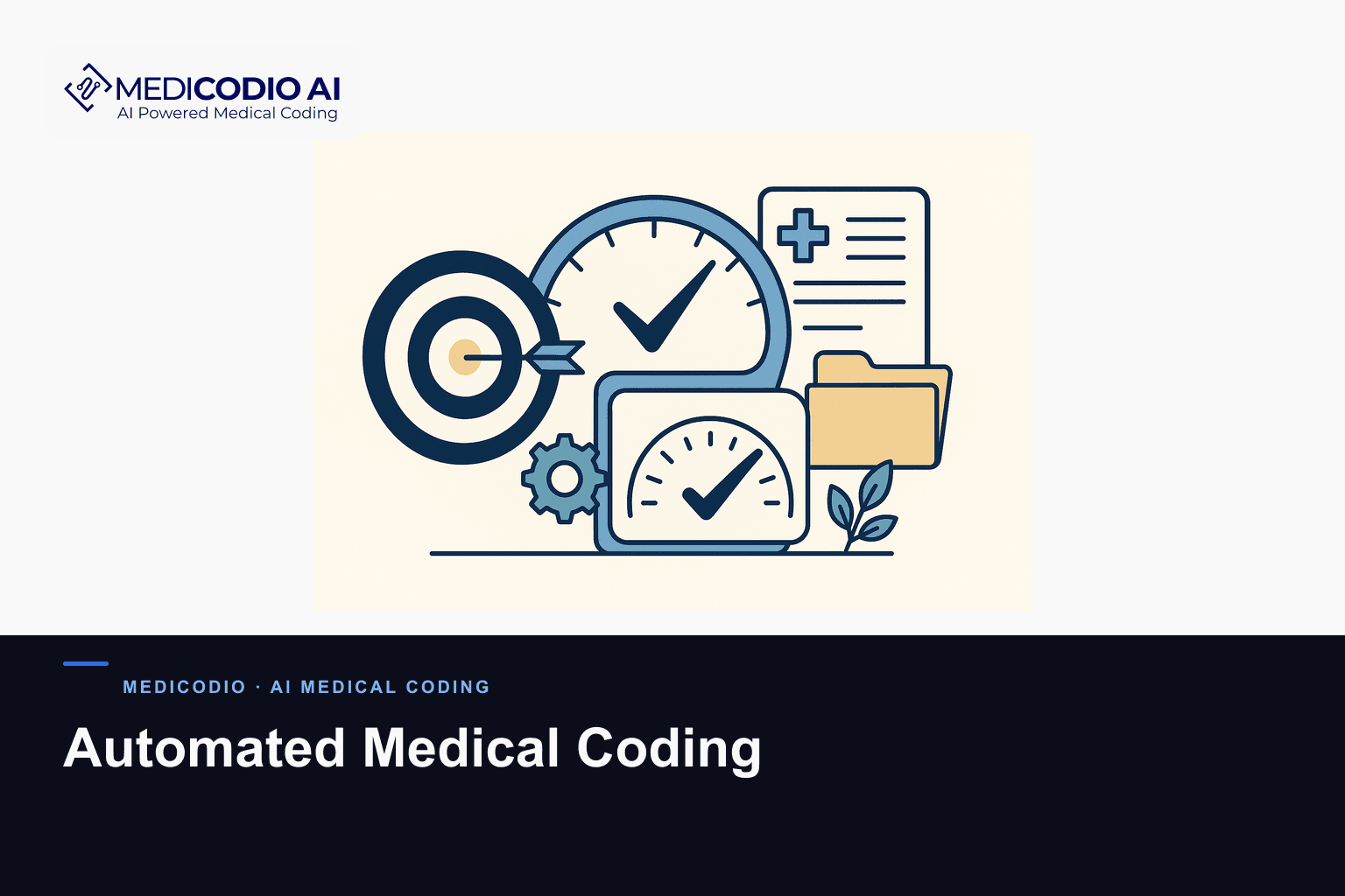 Flat MediCodio illustration representing Automated Medical Coding for AI medical coding