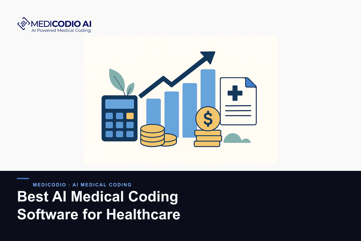 Flat MediCodio illustration representing Best AI Medical Coding Software for Healthcare Providers (2026) for AI medical coding